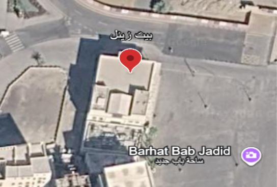 صورة جوية لبيت زينل توضح الطرق المؤدية له