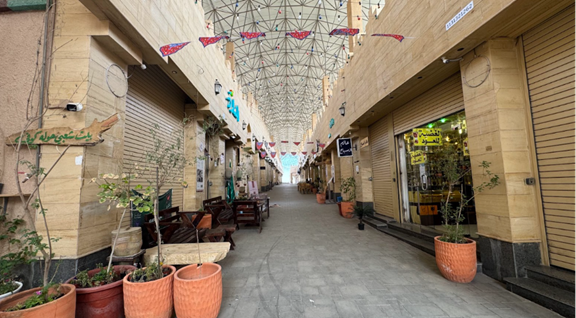 المسارات ما بين المحال التجارية