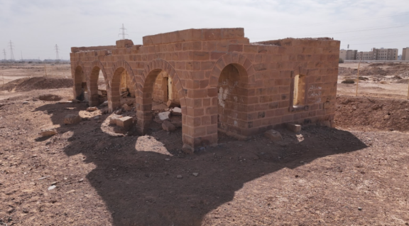 الواجهة المعمارية لمبنى محطة المحتطب التاريخية 