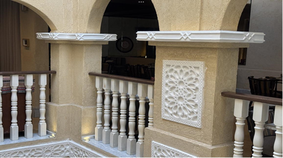 التصميم الداخلي التراثي للمطعم