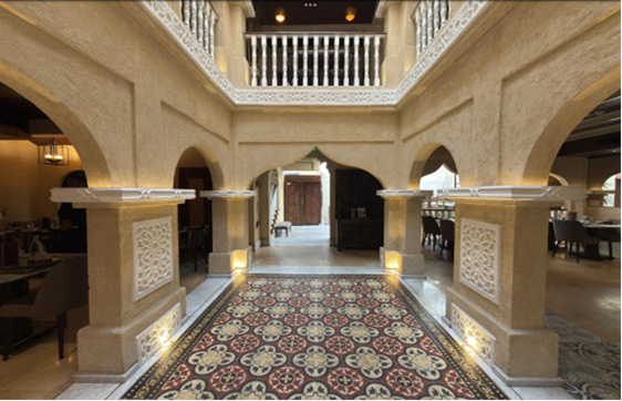 التصميم الداخلي التراثي للمطعم