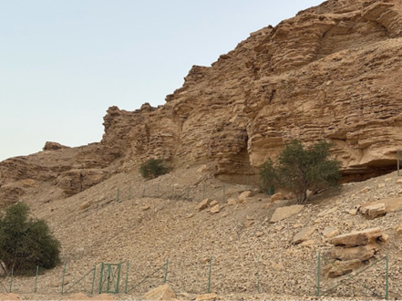 السياج المحيط بالكهف