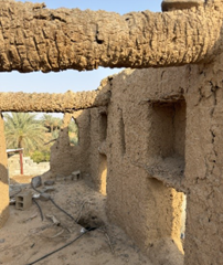 استخدام جذوع النخيل بالسقف