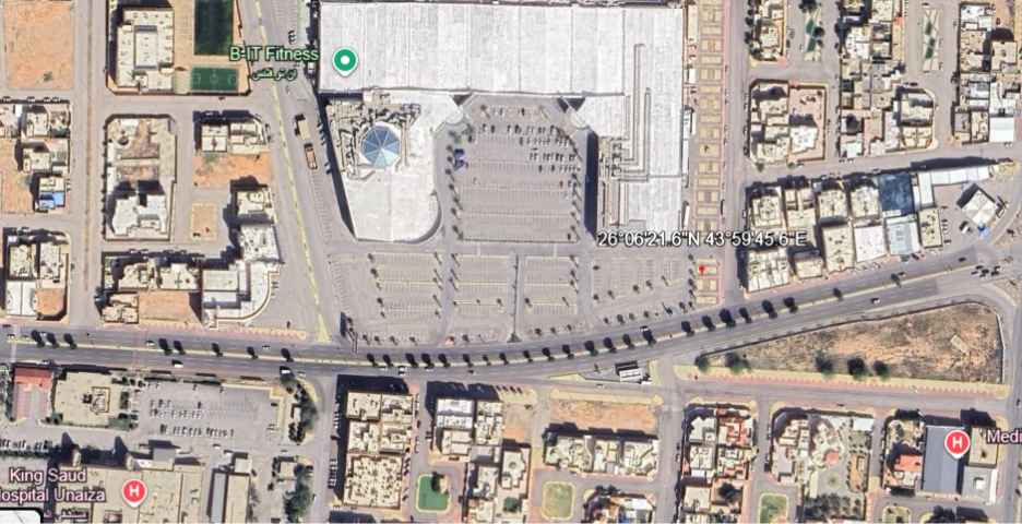 صورة جوية لموقع بيت الزمام (بيت الخضير) التراثي