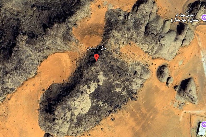 صورة جوية موقع جبل أم سنمان