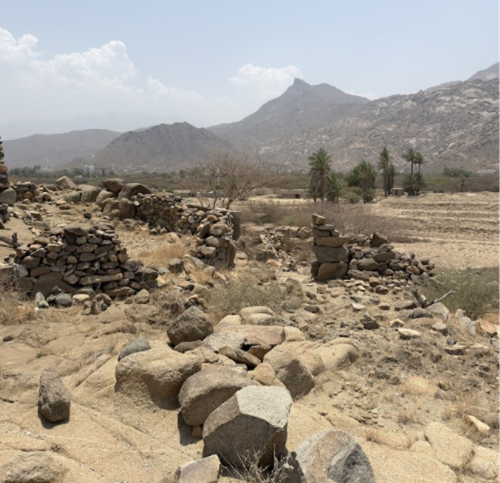 بعض المباني والجدران الأثرية