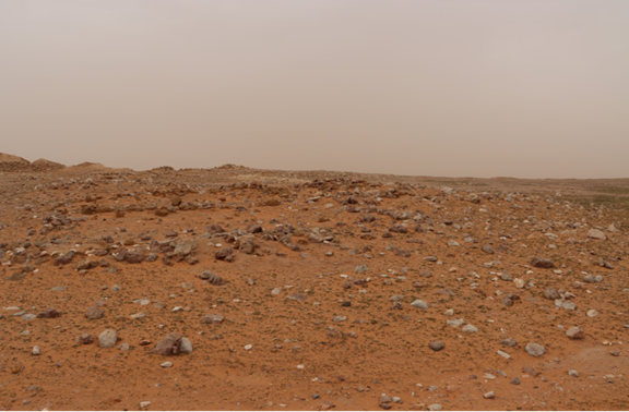 انتشار بقايا الأحجار الناتجة عن تدهور العناصر المعمارية في موقع منزل الشيحيات