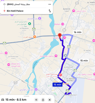 مسافة أقرب مطار للموقع