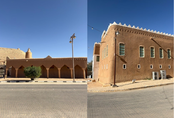 الكتل المعمارية المزينة بالطريقة النجدية