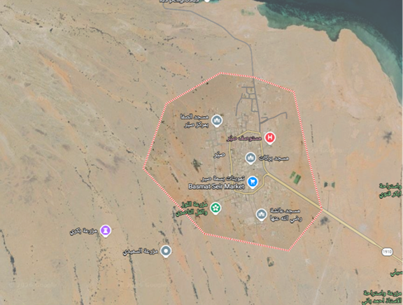 الموقع الجغرافي لقرية صير في منطقة جازان