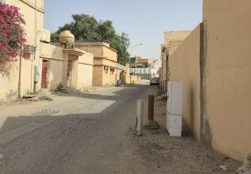أحد الشوارع المعبدة في الموقع