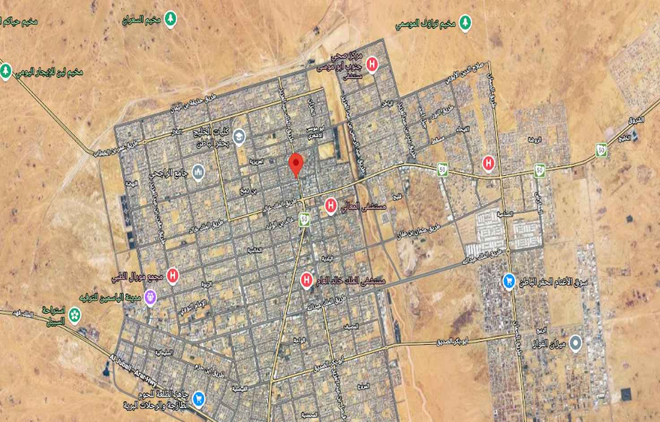 الموقع الجغرافي للوسط التاريخي لحفر الباطن