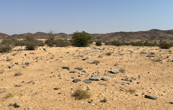 محيط الموقع ويظهر خلوه من الطرق المعبدة