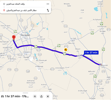 مسافة أقرب مطار للموقع