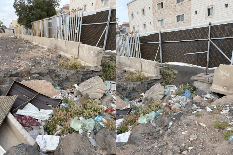 تراكم النفايات داخل نطاق الموقع