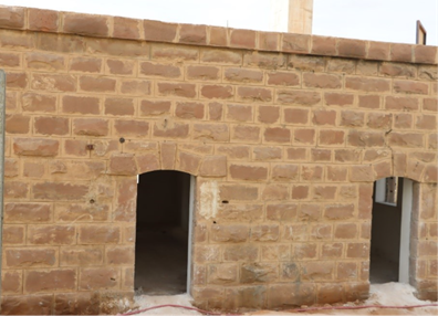 الحجارة المستخدمة في بناء مبنى المحطة