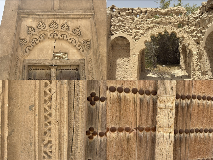 النقوش والزخارف الموجودة في الموقع
