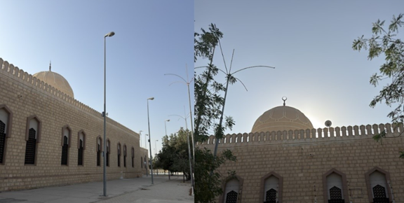 القباب التي تعلو صحن المسجد