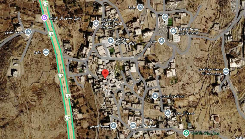 الموقع الجغرافي لقصر مشيخة العثمان