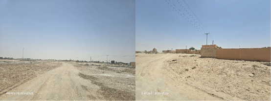 الطرق المعبدة المحيطة بالموقع
