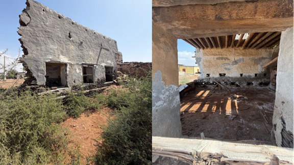 الجدران المتبقية من المبنى الجمارك والمالية