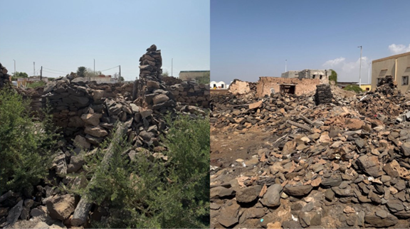 تهدم في مبنى الجمارك والمالية بفعل المطار