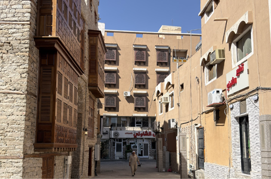 المباني المتجاورة في المنطقة التاريخية