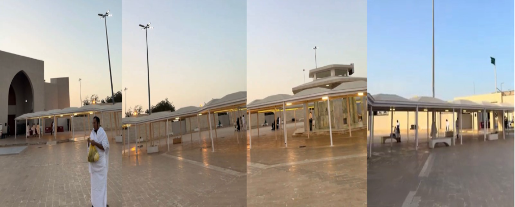 جلسات الاستراحة المخصصة للزائرين المعتمرين وبالإضافة الى مغاسل للرجال والنساء