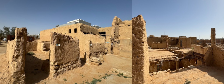 إحدى غرف القصر التي تظهر نمط البناء التقليدي