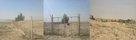 سياج معدني من الشبك يحيط بكامل الموقع