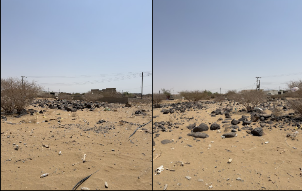 الصخور البركانية السوداء في موقع الخبيت
