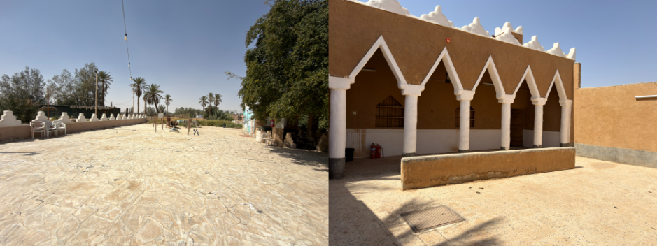 الساحة الرئيسية والمسجد الموجود في قرية الدلم التراثية