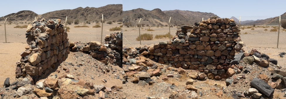 الجدارين المتبقيات من المسجد الموجود بالمحطة