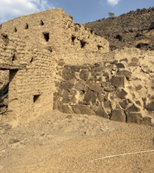 الحجارة غير المشذبة والمونة المستخدمة