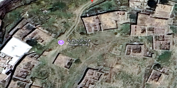 الموقع الجغرافي لقرية السواد الأثرية