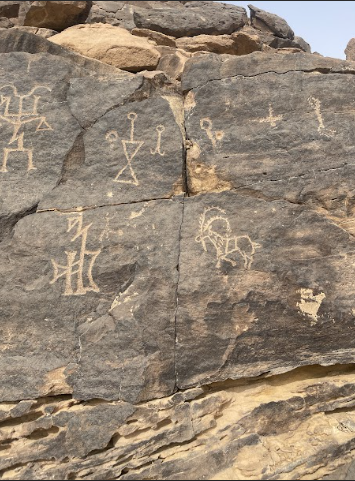 نقوش حيوانية في الموقع.