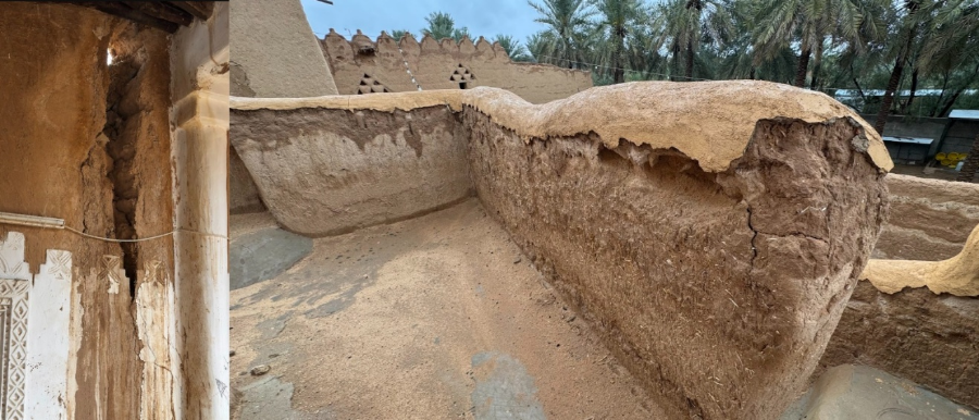 تشقق وانهيارات في بعض الجدران