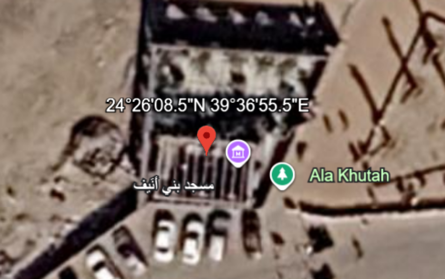 موقع المسجد على الخريطة
