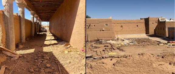 آثار أعمال الترميم داخل الموقع