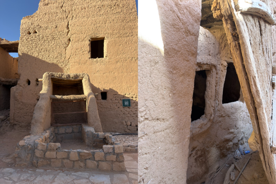 الجصة (يمين) والآبار (يسار)، قرية التويم التراثية