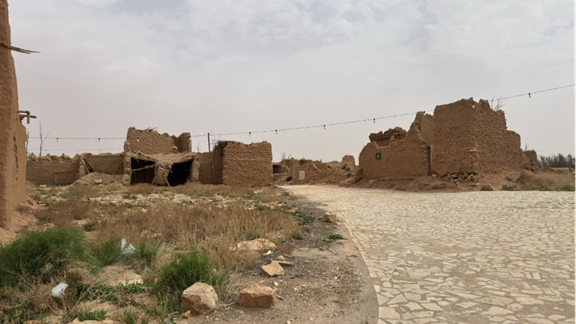 الأبنية الطينية في داخل بلدة التنومة التراثية
