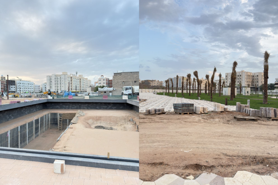 أعمال التطوير الجارية في الموقع
